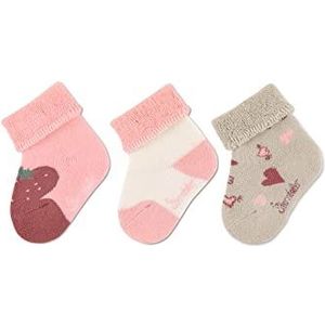 Sterntaler Uniseks kinderen baby 3 aardbei sokken, roze, normaal, roze