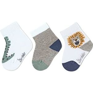 Sterntaler Uniseks kindersokken, 3 stuks, krokodillensokken, wit, normaal, wit