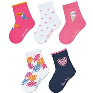Sterntaler Sokjes, pak van 5 stuks, roze, normale kinderen, uniseks, roze, Eén maat, Roze