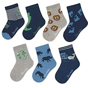 Sterntaler Uniseks kindersokken, 7-delige box, jongens, marine, normaal, marineblauw