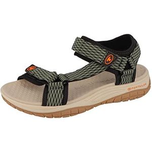 Tom Tailor Heren 5380001 sandalen, zwart-kaki, 43 EU, Black Khaki, 43 EU