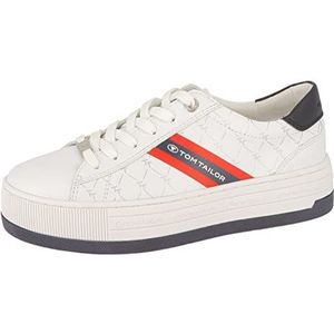 TOM TAILOR 5391304 sneakers voor dames, wit-marineblauw, 38 EU, Wit Navy, 38 EU