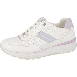 TOM TAILOR 5398007 Sneakers voor dames, wit-lavendel, 36 EU, White Lavender, 36 EU