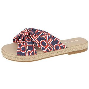 TOM TAILOR Dames 5398504 platte slipper, marineblauw-wit-rood, 40 EU, Navy White Red, 40 EU