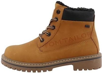 Tom Tailor - Kuitlaarzen - Camelkleur - Met Zacht Verdikte Rand - Vetersluiting en Ritssluiting