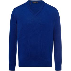 Maerz - V-Hals Pullover - Blauw - 100% Wol