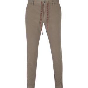 Alberto - Katoenen Broek - Effen Bruin - Slim Fit - 61% Katoen