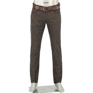 Alberto - 5-Pocket - Heren Dbruin - Polyester - 8577-1255-Pipe