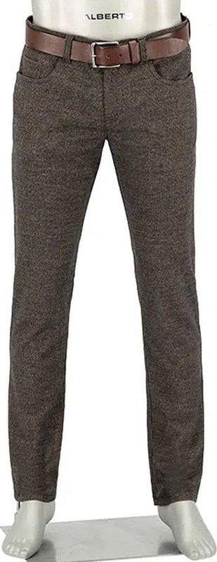 Alberto - 5-Pocket - Heren Dbruin - Polyester - 8577-1255-Pipe