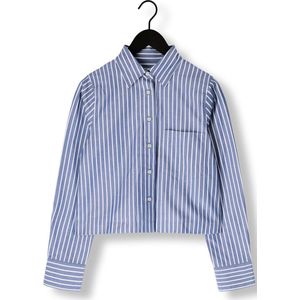 Closed - Blouse - Blauw - Gestreept - Katoen