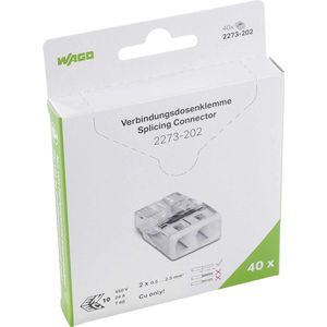 WAGO® Mini Lasklem 2-voudig 2x0.5-2.5mm² - 2273-202 - 40 Stuks In Blister