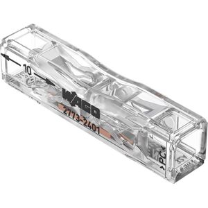 WAGO 2773-2401-100 Doorgangsklem Flexibel: - Massief: 0.75-4 mm² Aantal polen: 100 stuk(s) Transparant