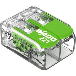 Flacon de 50 mini bornes de connexion automatique 2 entrées S2273 WAGO