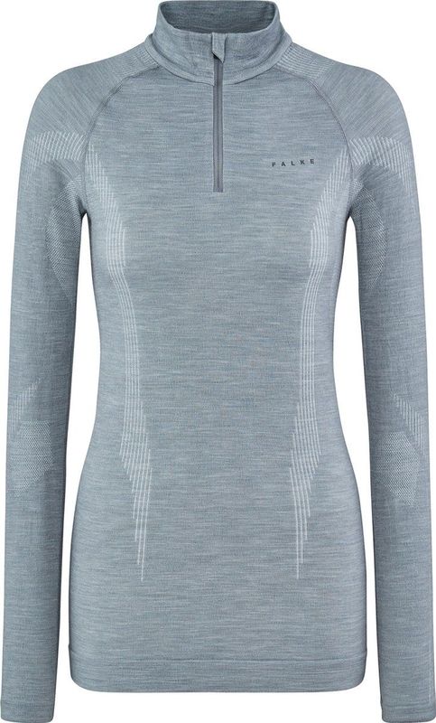 FALKE dames lange mouw shirt Wool-Tech - thermoshirt - grijs (grey-heather)