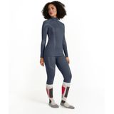 FALKE - Wool-Tech Zip Neck - Functioneel Shirt - Blauw - Sneldrogend Wol