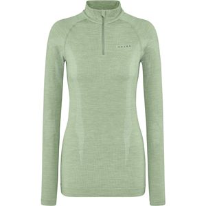 FALKE - Wool-Tech Zip Neck - Functioneel Shirt - Groen - Lange Mouwen