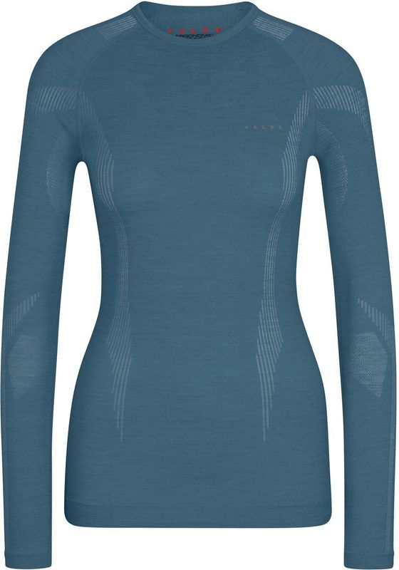 FALKE dames lange mouw shirt Wool-Tech - thermoshirt - blauw (capitain)