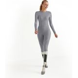 FALKE Wool-Tech Long Tights warmend, anti zweet functioneel ondergoed sportbroek dames grijs