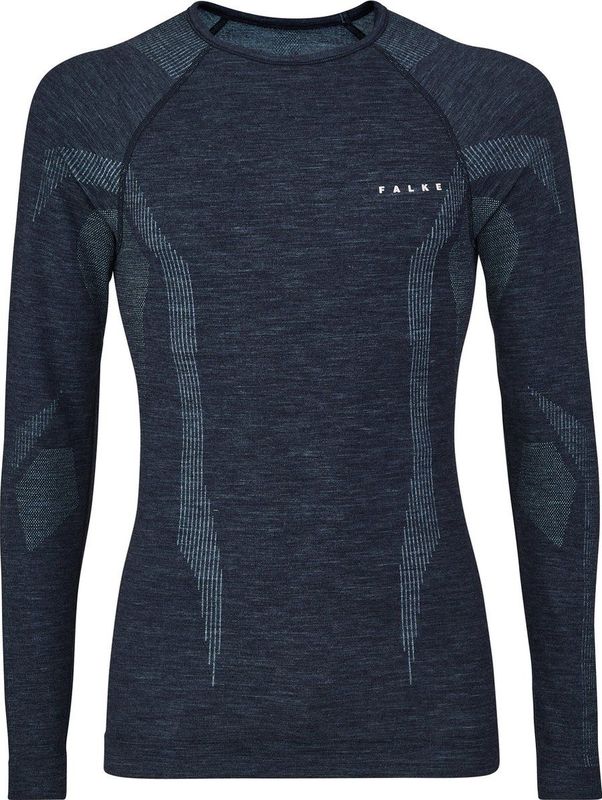 FALKE Wool-Tech Longsleeve warmend anti zweet functioneel ondergoed Baselayer-Shirt heren blauw