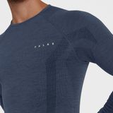 FALKE ergonomic wool tech O-hals longsleeve thermoshirt blauw