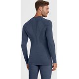 FALKE ergonomic wool tech O-hals longsleeve thermoshirt blauw