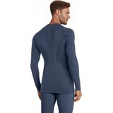 FALKE ergonomic wool tech O-hals longsleeve thermoshirt blauw