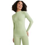 FALKE Dames Top van onderlaag Warm High Neck W L/S SH Functioneel material Sneldrogend 1 Stuk, Groen (Quiet Green 7378), L