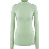 FALKE Dames Top van onderlaag Warm High Neck W L/S SH Functioneel material Sneldrogend 1 Stuk, Groen (Quiet Green 7378), L