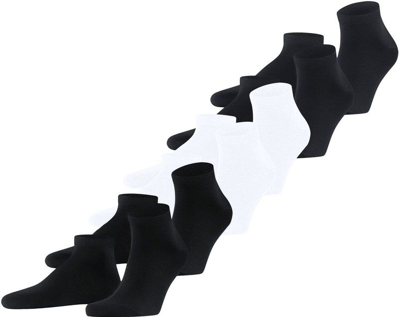 FALKE - Sneakersokken - Zwart - Katoen - Multipack