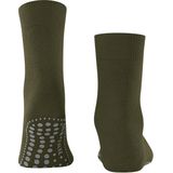FALKE Homepads Huissokken - Groen - Katoen Merino Wol - Antislip Noppen