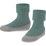 FALKE Uniseks-kind Slippersok Cosyshoe K HP Wol Noppen op de zool 1 Paar, Groen (Dark Jade 7248), 29-30