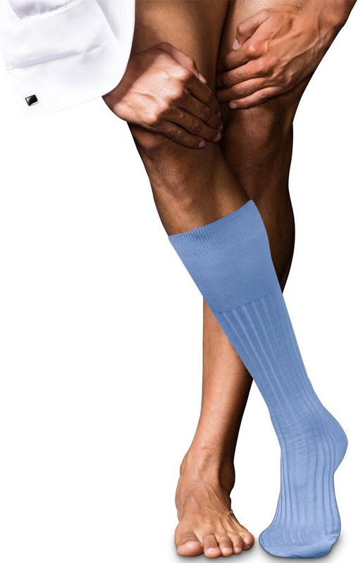 FALKE - No. 13 - Kniekousen - IJsblauw - Luxe Piuma Katoen