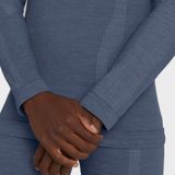FALKE ergonomic wool tech rits O-hals longsleeve thermoshirt blauw