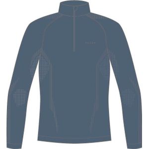 FALKE ergonomic wool tech rits O-hals longsleeve thermoshirt blauw