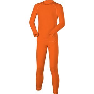 FALKE Uniseks-kind Set van onderlaag Maximum Warm K Uw functioneel materiaal sneldrogend 1 stuk, Orange Dutch 8041, 158-164