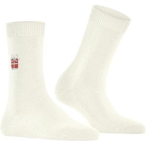 FALKE - Cosy Wool - Damessokken - Beige - Winterse Borduurmotief