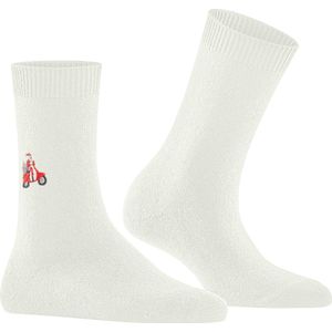 FALKE Cosy Wool X-Mas Santa damessokken, beige (off-white)