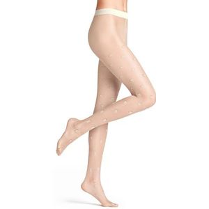 FALKE Top Dot 20 DEN W TI transparant fantasiepatroon 1 paar damespanty (1 stuk), Beige (Pearl 2022)