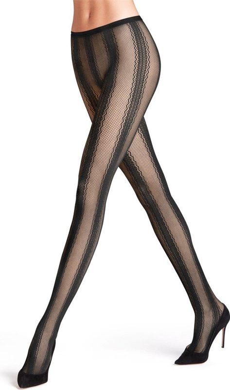 FALKE - Ritual - Panty - Zwart - Gedessineerd Materiaal Sheer