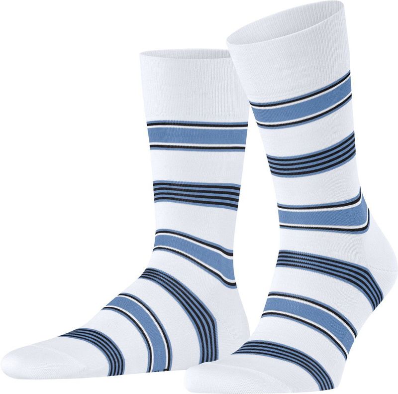 FALKE - Marina Stripe - Huissokken - Wit - Versterkt Duurzaam Katoen
