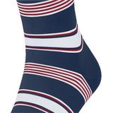 FALKE - Marina Stripe - Sokken - Blauw - Versterkt, Duurzaam Katoen, Maat 41-42