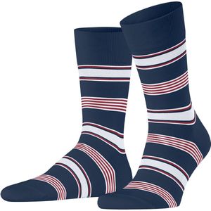 FALKE Marina Stripe Huissokken - Blauw - Gekamd Biologisch Katoen