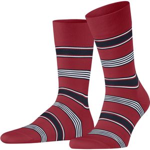 FALKE - Marina Stripe - Sokken - Rood - Versterkt, Duurzaam Katoen, Maat 41-42