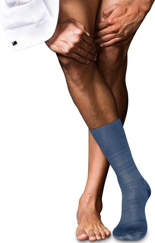 FALKE - Highshine - Sokken - Blauw - Zijde Katoen, Maat 39-40