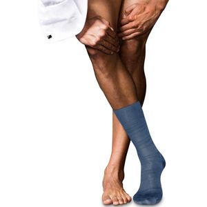 FALKE - Gestreepte Sok - Zwart - Zijde - Draagcomfort