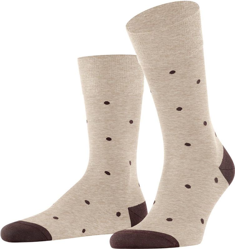 FALKE Dot Gedessineerd Huissokken - Beige - Katoen