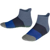 FALKE - Colour Block - Huissokken - Blauw - Antislip Noppen, Katoen, Maat 31-34
