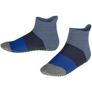 FALKE - Colour Block - Huissokken - Blauw - Antislip Noppen, Katoen, Maat 31-34