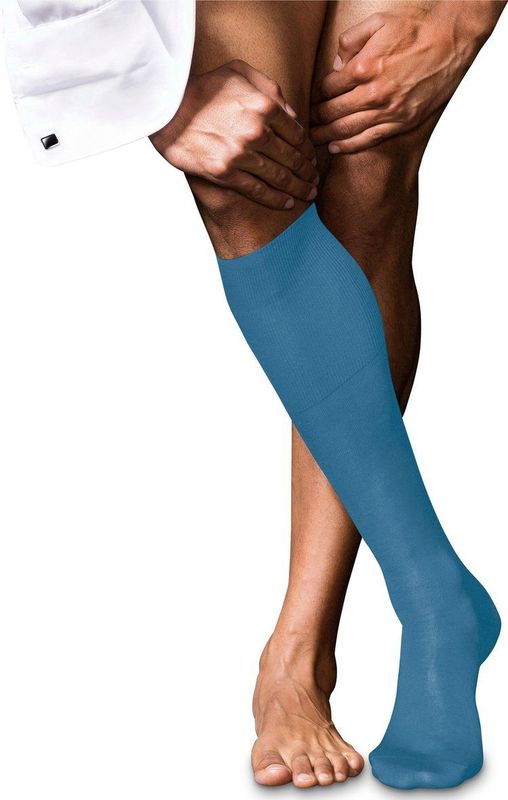 FALKE - No. 9 - Kniekousen - Blauw - Hoogwaardig Katoen