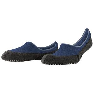 FALKE Cosyshoe onzichtbare pantoffels voor heren, antislip noppen op de zool, betere grip, dik, warm, ademend, klimaatregeling, geurremmend, wol, 1 paar, Poseidon blauw 6549, 39/40 EU
